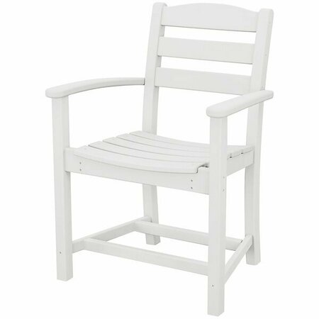 POLYWOOD TD200WH La Casa Cafe White Dining Height Arm Chair 633TD200WH